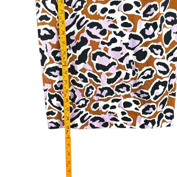 J Crew Leopard Print Contrast Stitch Sheath Wiggle Dress Stretch Women 00 - Picture 10 of 10